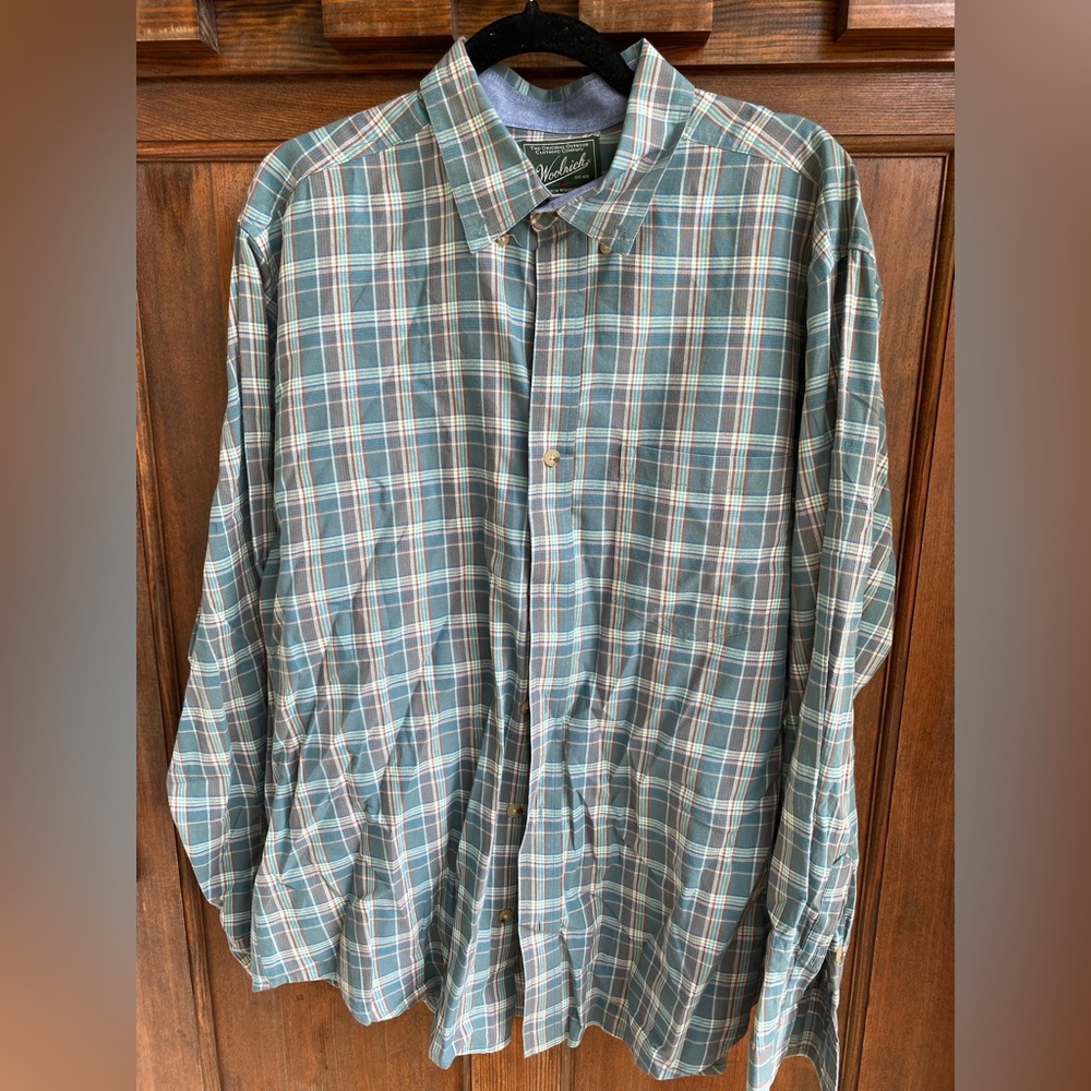 Woolrich Mens 100% Cotton Collared Button Up Shirt Size Large